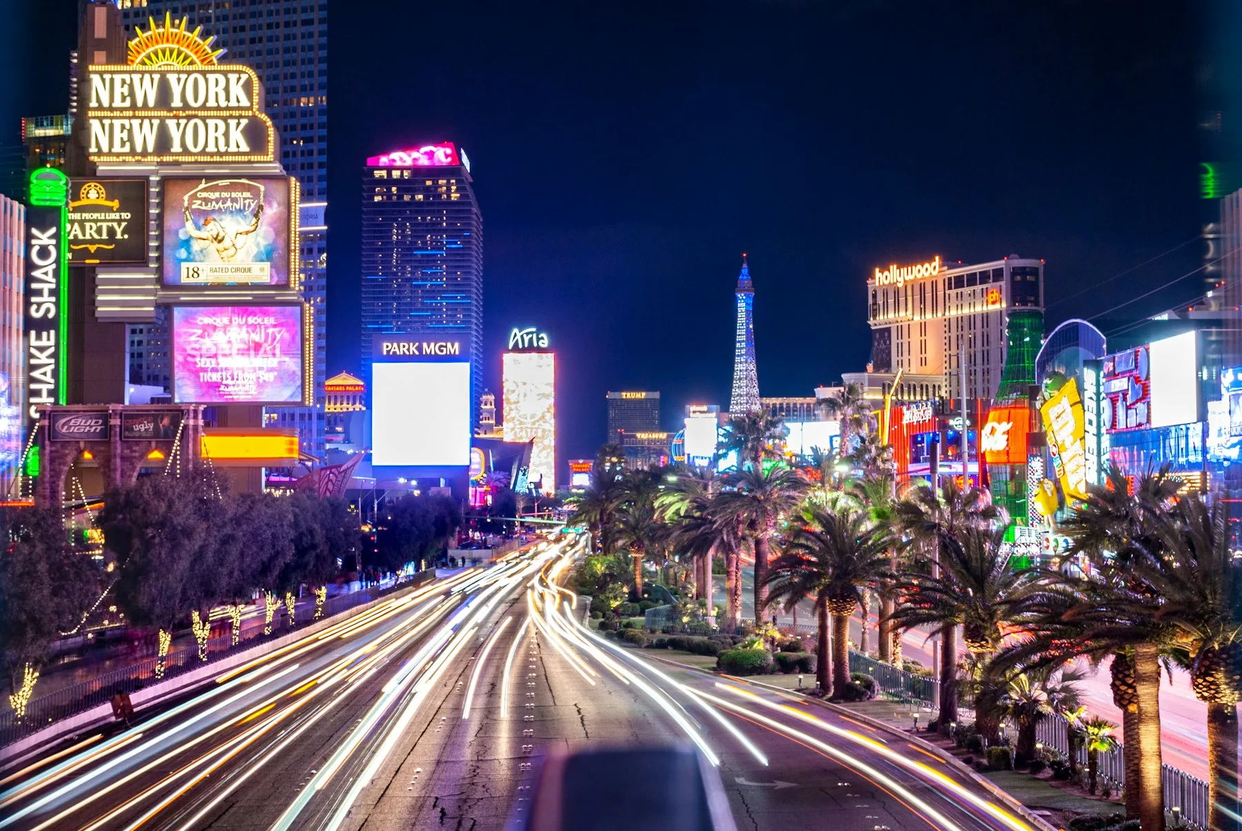 The Las Vegas Strip illuminated at night